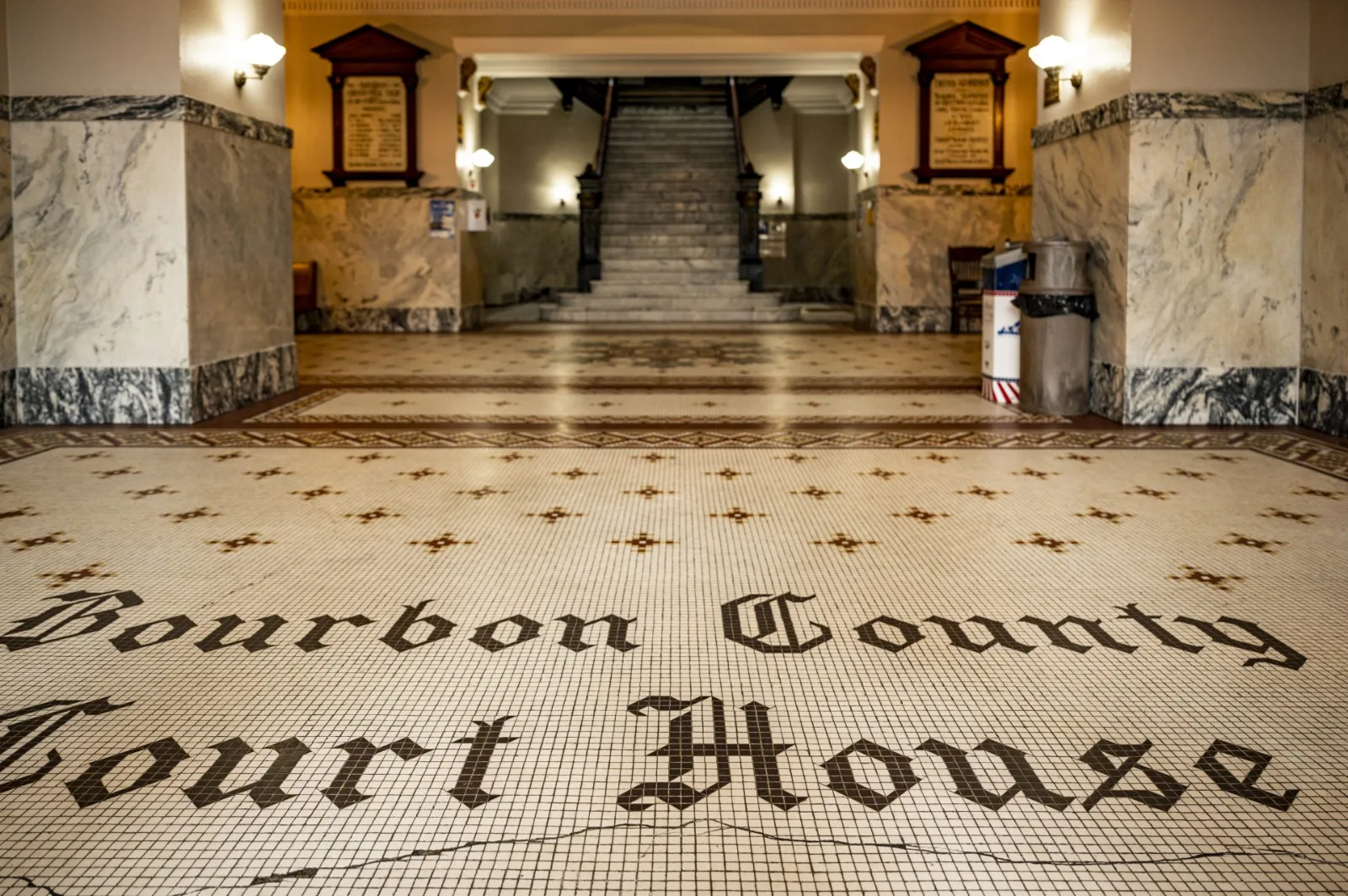 Mosaic inside the Bourbon County Courthouse